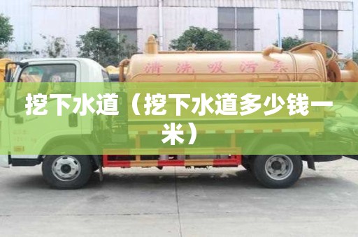 挖下水道（挖下水道多少錢一米）