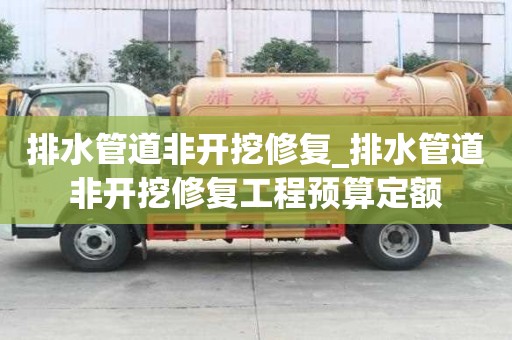 排水管道非開挖修復(fù)_排水管道非開挖修復(fù)工程預(yù)算定額