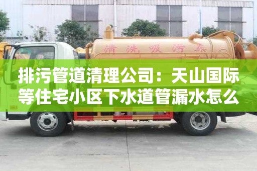 排污管道清理公司：天山國際等住宅小區(qū)下水道管漏水怎么處理