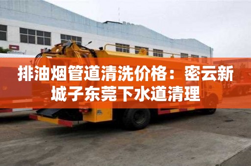 排油煙管道清洗價格：密云新城子東莞下水道清理