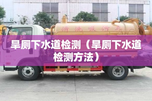 旱廁下水道檢測(cè)（旱廁下水道檢測(cè)方法）