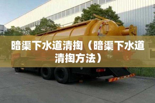 暗渠下水道清掏(暗渠下水道清掏方法) 暗渠下水道清掏(暗渠下水道清掏方法)
