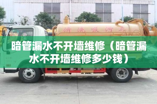 暗管漏水不開墻維修（暗管漏水不開墻維修多少錢）