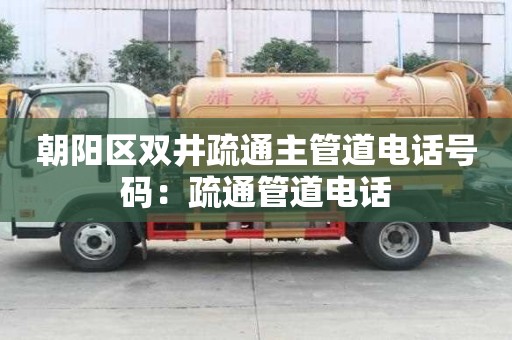 朝陽區雙井疏通主管道電話號碼：疏通管道電話