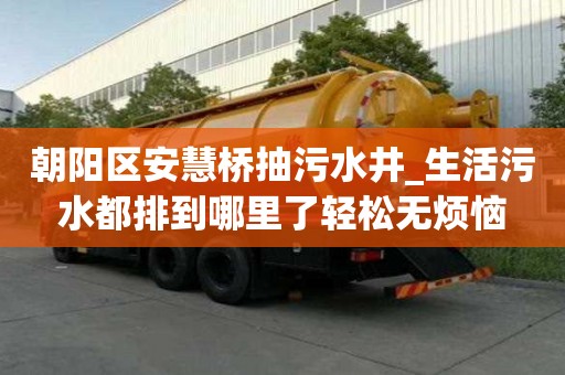 朝陽區安慧橋抽污水井_生活污水都排到哪里了輕松無煩惱