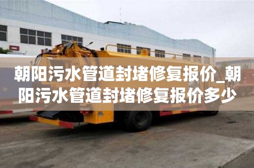 朝陽污水管道封堵修復報價_朝陽污水管道封堵修復報價多少