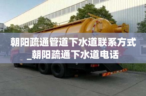 朝陽疏通管道下水道聯系方式_朝陽疏通下水道電話