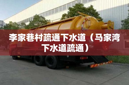 李家巷村疏通下水道（馬家灣下水道疏通）