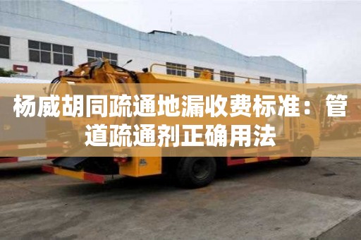 楊威胡同疏通地漏收費(fèi)標(biāo)準(zhǔn)：管道疏通劑正確用法