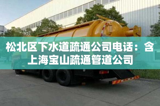 松北區(qū)下水道疏通公司電話：含上海寶山疏通管道公司