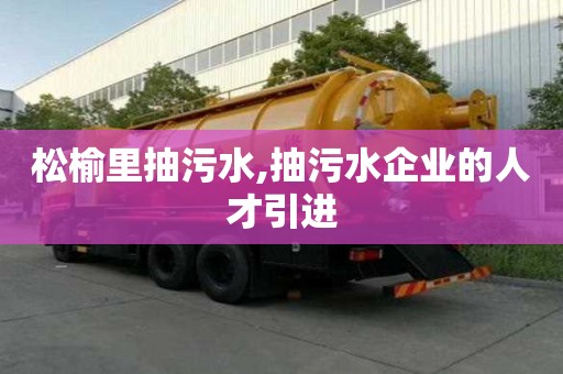 松榆里抽污水,抽污水企業(yè)的人才引進(jìn)