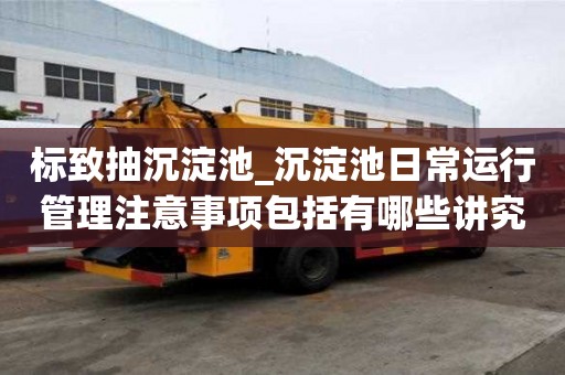 標致抽沉淀池_沉淀池日常運行管理注意事項包括有哪些講究細節