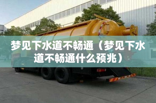夢見下水道不暢通（夢見下水道不暢通什么預兆）