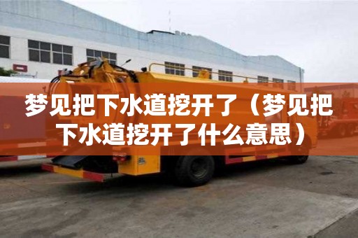 夢見把下水道挖開了（夢見把下水道挖開了什么意思）