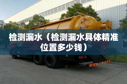 檢測漏水（檢測漏水具體精準位置多少錢）