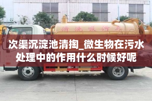 次渠沉淀池清掏_微生物在污水處理中的作用什么時候好呢