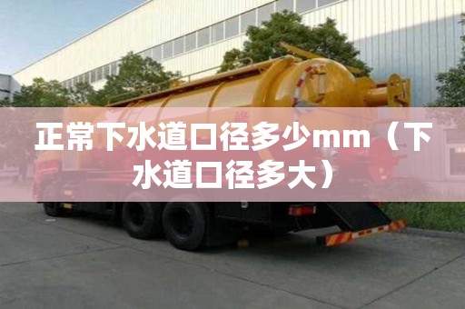 正常下水道口徑多少mm（下水道口徑多大）
