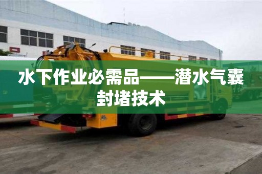水下作業(yè)必需品——潛水氣囊封堵技術(shù)