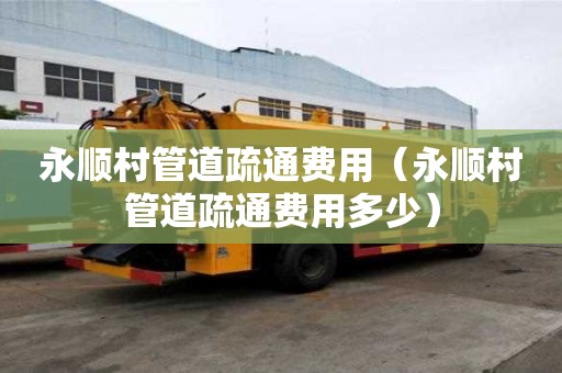 永順村管道疏通費用（永順村管道疏通費用多少）