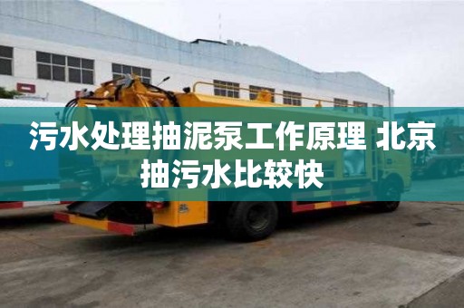 污水處理抽泥泵工作原理 北京抽污水比較快