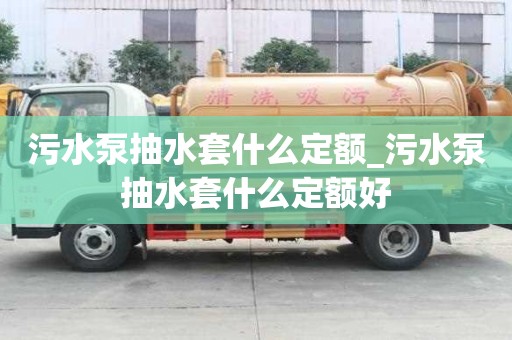 污水泵抽水套什么定額_污水泵抽水套什么定額好