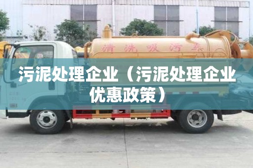污泥處理企業（污泥處理企業優惠政策）