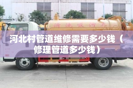 河北村管道維修需要多少錢（修理管道多少錢）