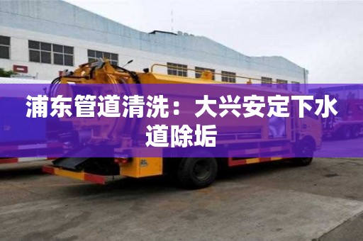 浦東管道清洗：大興安定下水道除垢
