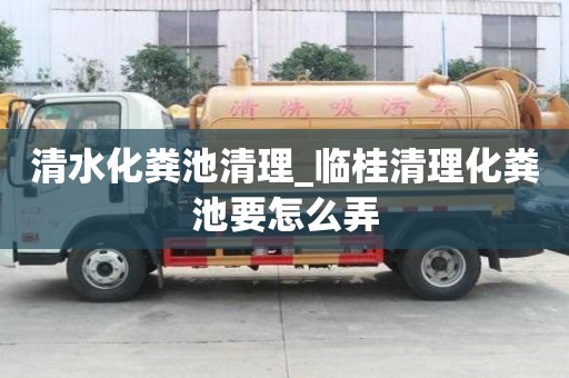 清水化糞池清理_臨桂清理化糞池要怎么弄