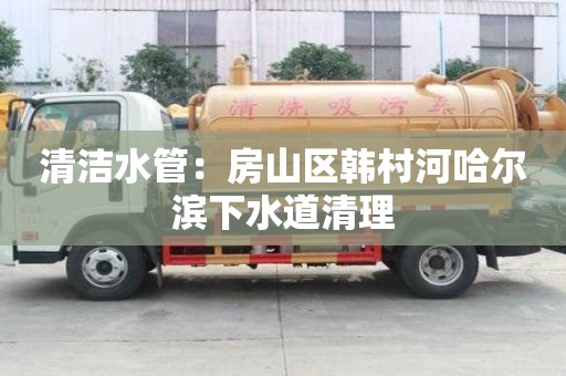 清潔水管：房山區韓村河哈爾濱下水道清理