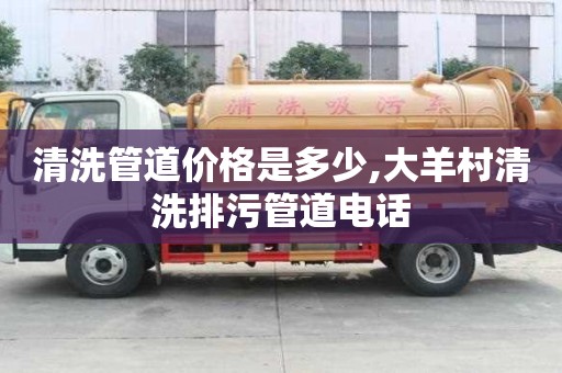 清洗管道價格是多少,大羊村清洗排污管道電話