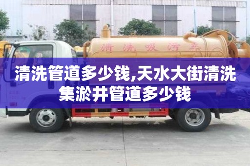 清洗管道多少錢,天水大街清洗集淤井管道多少錢