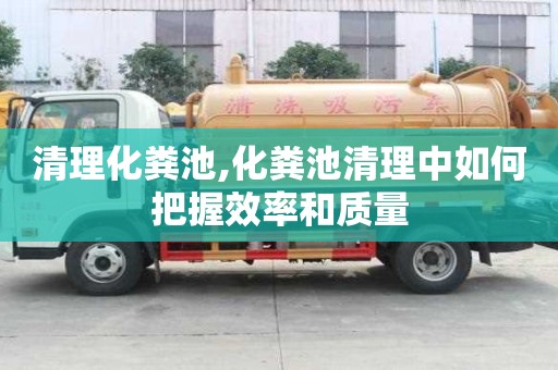 清理化糞池,化糞池清理中如何把握效率和質量
