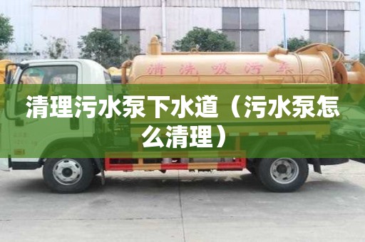 清理污水泵下水道（污水泵怎么清理）
