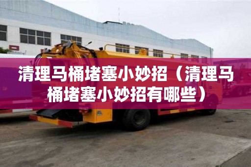 清理馬桶堵塞小妙招（清理馬桶堵塞小妙招有哪些）