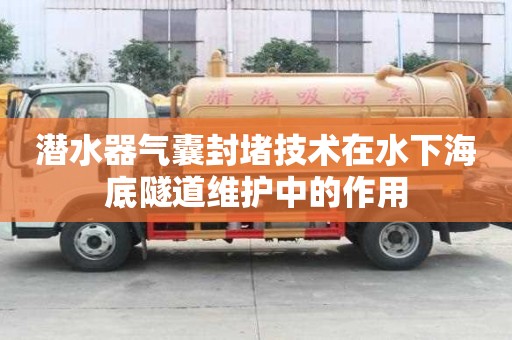 潛水器氣囊封堵技術在水下海底隧道維護中的作用