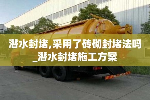 潛水封堵,采用了磚砌封堵法嗎_潛水封堵施工方案