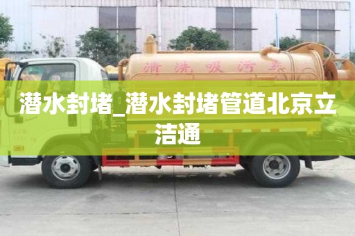 潛水封堵_潛水封堵管道北京立潔通