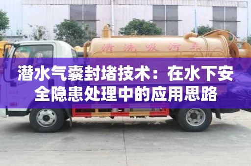 潛水氣囊封堵技術(shù)：在水下安全隱患處理中的應(yīng)用思路