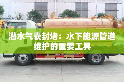 潛水氣囊封堵：水下能源管道維護的重要工具