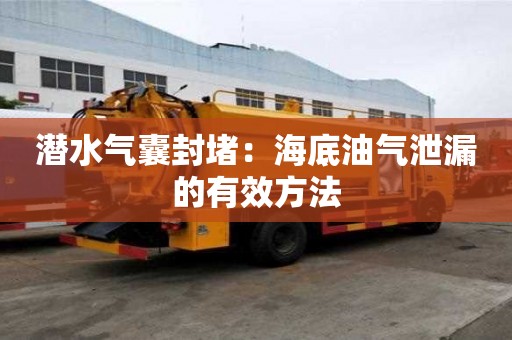 潛水氣囊封堵：海底油氣泄漏的有效方法