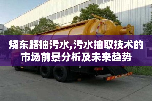 燒東路抽污水,污水抽取技術的市場前景分析及未來趨勢