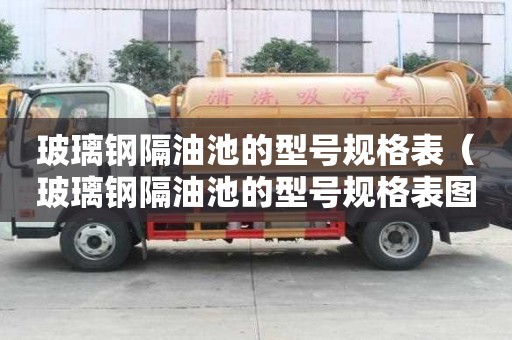 玻璃鋼隔油池的型號規格表（玻璃鋼隔油池的型號規格表圖片）