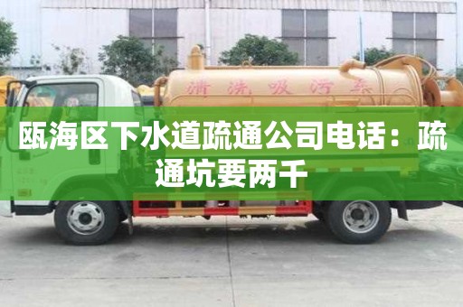 甌海區下水道疏通公司電話：疏通坑要兩千