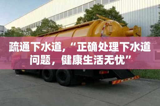 疏通下水道,“正確處理下水道問題，健康生活無憂”