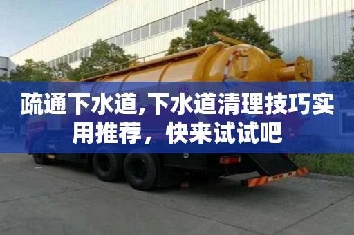 疏通下水道,下水道清理技巧實用推薦，快來試試吧