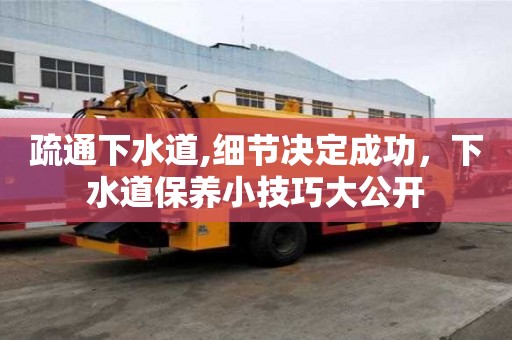 疏通下水道,細節決定成功，下水道保養小技巧大公開