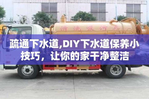 疏通下水道,DIY下水道保養小技巧，讓你的家干凈整潔