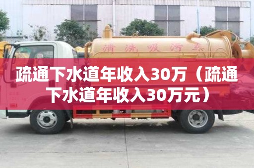 疏通下水道年收入30萬（疏通下水道年收入30萬元）