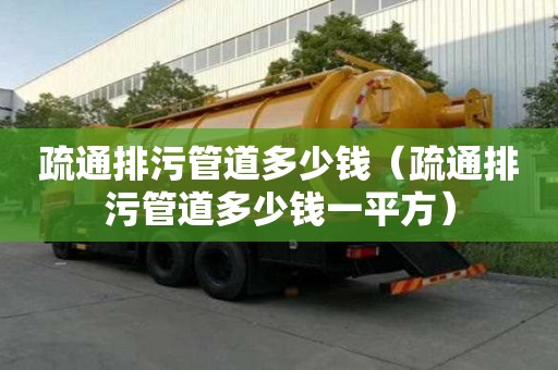 疏通排污管道多少錢（疏通排污管道多少錢一平方）